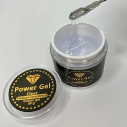 ג'ל לבניית ציפורניים 50 גרם בגוון שקוף - POWER GEL
