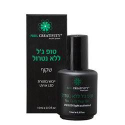 טופ ג'ל ללא נטרול שקוף 15 מי'ל - Nail Creativity