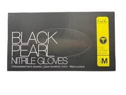 כפפות ניטריל (ללא אבקה) שחורות וחזקות במיוחד. מידה-M. (100 יח' בחבילה).